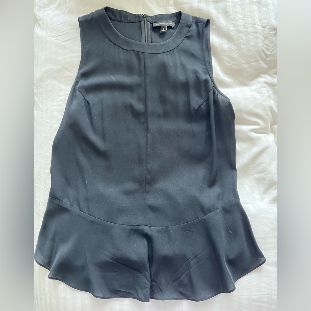 Peplum silk Banana Republic top